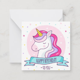 Unicorn Happy Birthday Mitteilungskarte