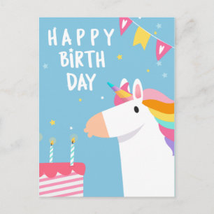 Unicorn Happy Birthday Postkarte