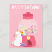 Unicorn Happy Birthday Postkarte (Vorderseite)