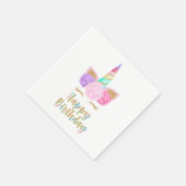 Unicorn Happy Birthday Serviette (Ecke)
