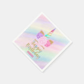 Unicorn Happy Birthday Serviette (Ecke)
