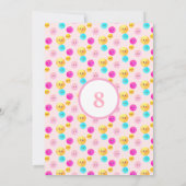 Unicorn & Happy Faces on Pink Birthday Party Einladung (Rückseite)