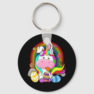 Unicorn Happy Ostertag Regenbogeneier Schlüsselanhänger