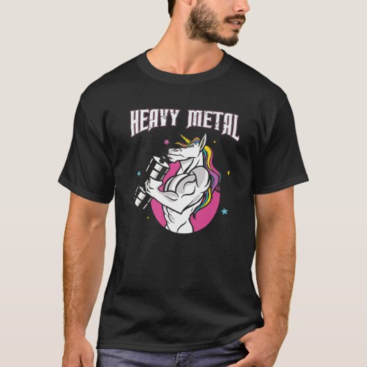 Unicorn Hard Rock Heavy Metal GYM T-Shirt (Vorderseite)