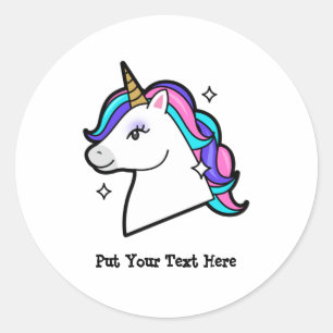Unicorn Head clipart   Girl Unicorn Clipart Runder Aufkleber