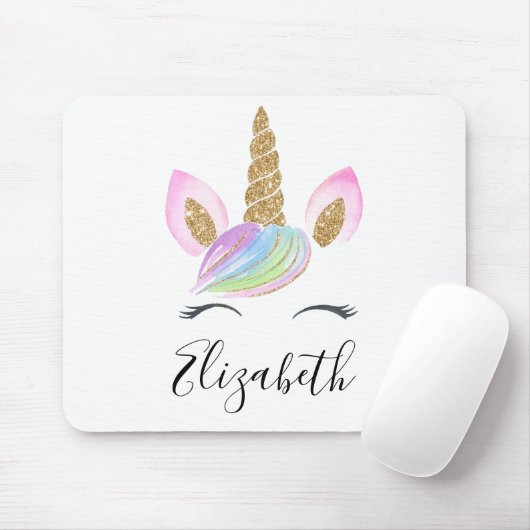 Unicorn Head Niedlicher Personalisierter Individue Mousepad (Mit Mouse)