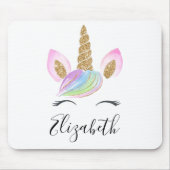 Unicorn Head Niedlicher Personalisierter Individue Mousepad (Vorne)