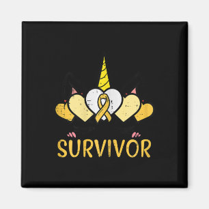 Unicorn Head Survivor Kinderkrebsbewusstsein G Magnet
