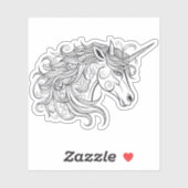 Unicorn Head Zeichnend klein Aufkleber (Blatt)