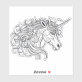 Unicorn Head Zeichnend klein Aufkleber (Blatt)