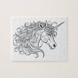 Unicorn Head Zeichnend klein Puzzle