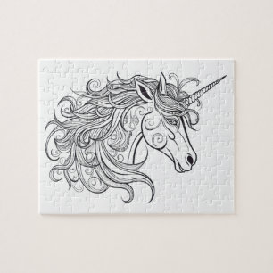 Unicorn Head Zeichnend klein Puzzle
