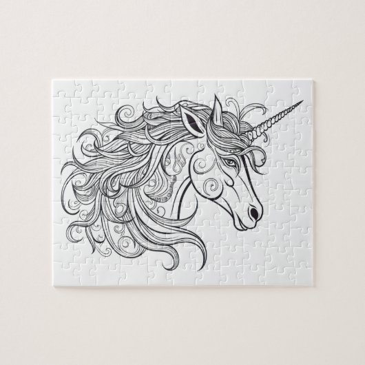 Unicorn Head Zeichnend klein Puzzle (Horizontal)