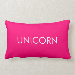Unicorn, heiß rosa Fuchsienweiß, Sonderminimalisti Lendenkissen
