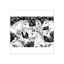 UNICORN HERD, PORT FANTASY RUBBER BRIEFMARKE GUMMISTEMPEL
