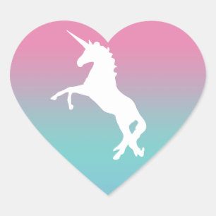 Unicorn Herz Rosa Gastgeschenk Herzlich Willkommen Herz-Aufkleber