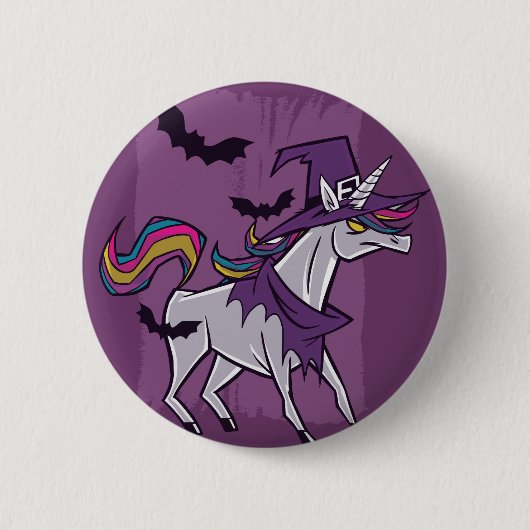 Unicorn Hexe Button (Vorderseite)