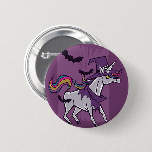 Unicorn Hexe Button (Vorne & Hinten)