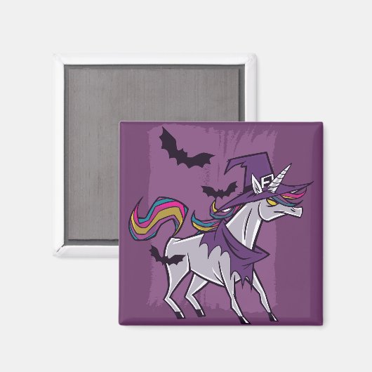 Unicorn Hexe Magnet (Vorderseite/Rückseite)
