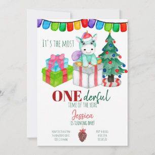 Unicorn Hirsch Einzigerzeit Weihnachten Geburtstag Einladung