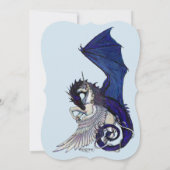 Unicorn Hochzeitsfeier Einladung Drachen Rot (Rückseite)