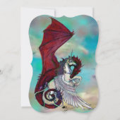Unicorn Hochzeitsfeier Einladung Dragon Red (Rückseite)