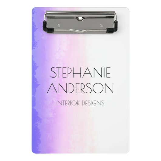 Unicorn Holografie Wasserfarbe Abstrakt Mini Klemmbrett (Vorderseite)