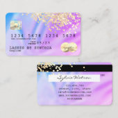 Unicorn Holograph Modern Credit Card Logo Visitenkarte (Vorne/Hinten)