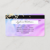 Unicorn Holograph Modern Credit Card Logo Visitenkarte (Rückseite)