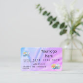 Unicorn Holograph Modern Credit Card Logo Visitenkarte (Stehend Vorderseite)