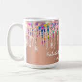 Unicorn Holograph Rainbow Tropfen Bride Shower Kup Kaffeetasse (Links)