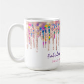 Unicorn Holograph Rainbow Tropfen Bride Sweet 16. Kaffeetasse (Links)