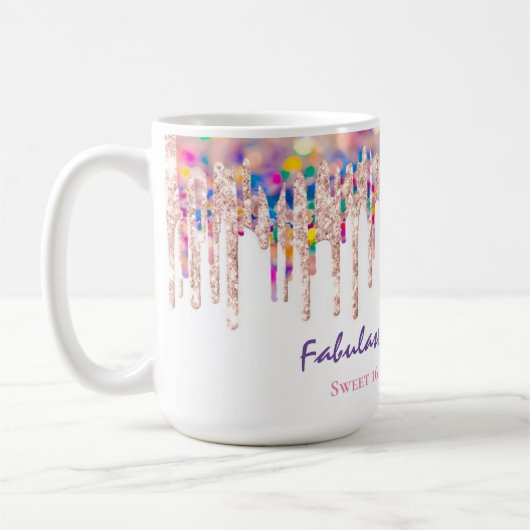 Unicorn Holograph Rainbow Tropfen Bride Sweet 16. Kaffeetasse (Links)
