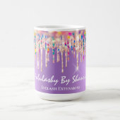 Unicorn Holograph Rainbow Tropfens Brautparty Purp Kaffeetasse (Mittel)