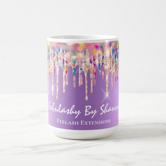 Unicorn Holograph Rainbow Tropfens Brautparty Purp Kaffeetasse (Mittel)