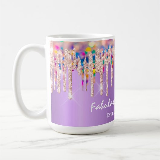 Unicorn Holograph Rainbow Tropfens Brautparty Purp Kaffeetasse (Links)