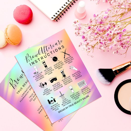 Unicorn Holographic Brows Aftercare Icon Business Visitenkarte