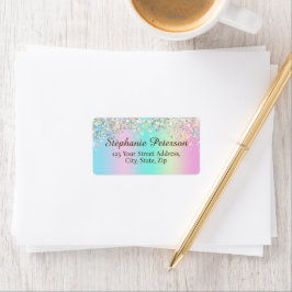 Unicorn Holographic Glitzer Address Adressaufkleber