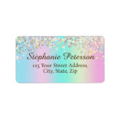 Unicorn Holographic Glitzer Address Adressaufkleber (Vorne)