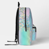 Unicorn Holographic Glitzer Bedruckter Rucksack (Links)