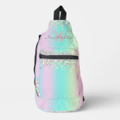 Unicorn Holographic Glitzer Crossbody Bag (Vorderseite)
