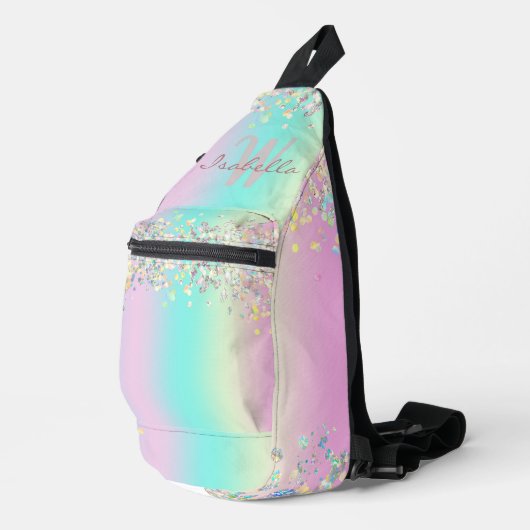Unicorn Holographic Glitzer Crossbody Bag (Rechte Ecke)