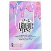 Unicorn Holographic Glitzer Customer Business Mittlere Geschenktüte (Vorderseite)