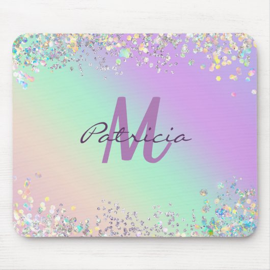 Unicorn Holographic Glitzer Mousepad (Vorne)