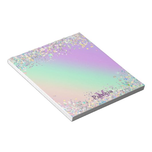 Unicorn Holographic Glitzer Notizblock (angewinkelt)
