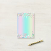 Unicorn Holographic Glitzer Post-it Klebezettel (Auf Schreibtisch)