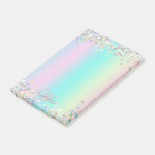 Unicorn Holographic Glitzer Post-it Klebezettel (angewinkelt)