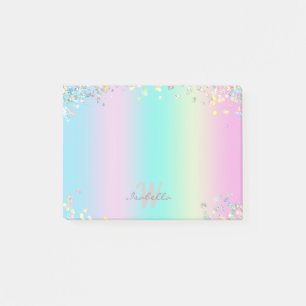 Unicorn Holographic Glitzer Post-it Klebezettel