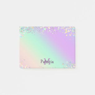 Unicorn Holographic Glitzer Post-it Klebezettel