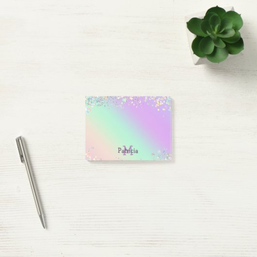Unicorn Holographic Glitzer Post-it Klebezettel (Büro)